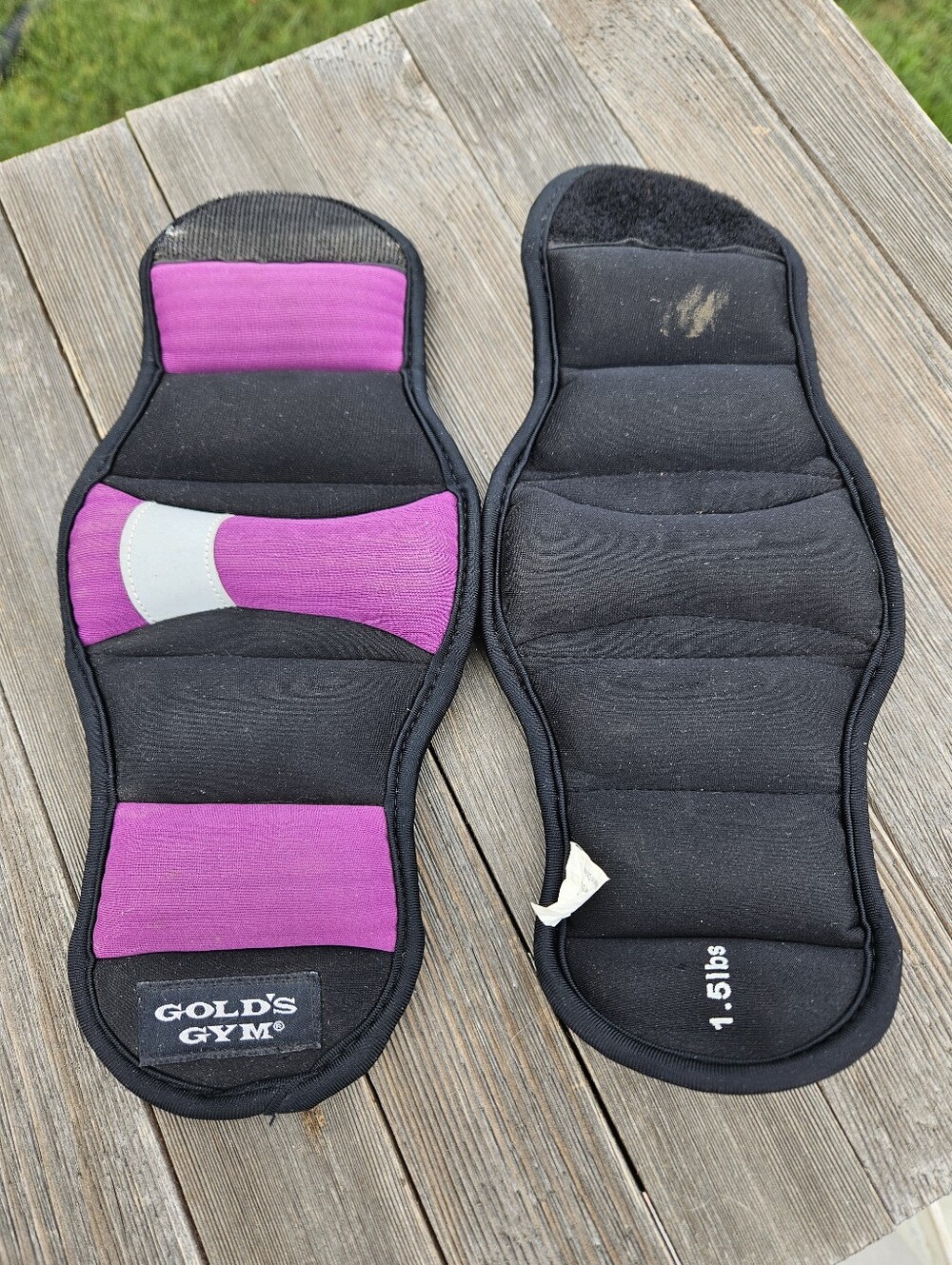 Gold's Gym 1.5 lb Ankle Wrist Weights Set Purple Black Walking Running Strength